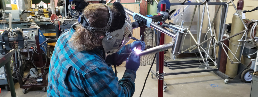 paul welding a ti frame